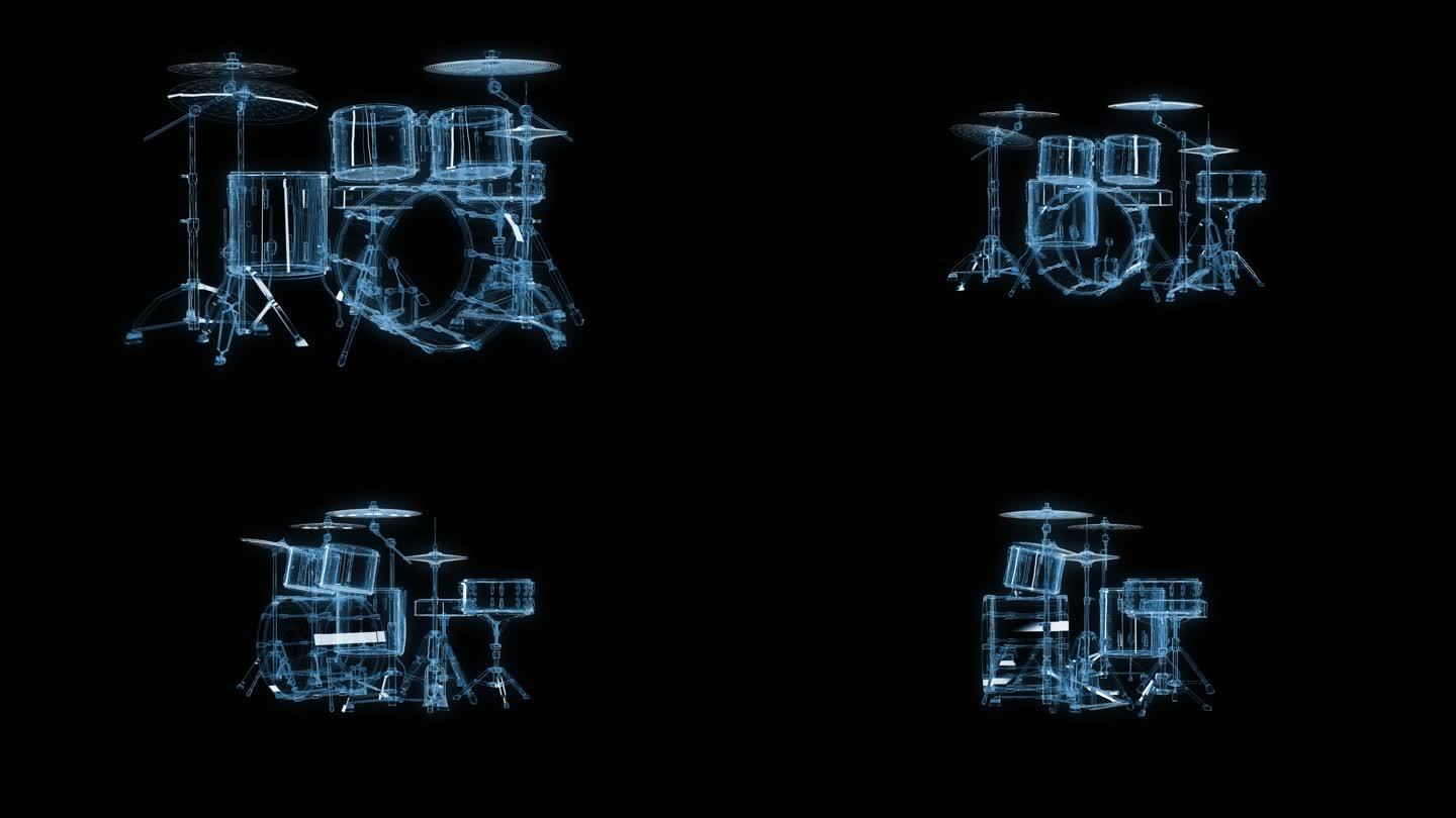 架子鼓透视全息通道素材