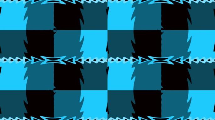 黑色和蓝色对称方波中心向边缘移动