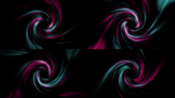 催眠虫洞黑洞粉色蓝色漩涡旋转漩涡动画。彩色通量隧道灯。未来主义抽象背景。光速、时空串。无缝螺旋。发光