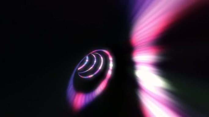 摘要彩色催眠圈技术背景发光螺旋霓虹灯线旋转隧道内，旋转螺旋，催眠螺旋光谱。