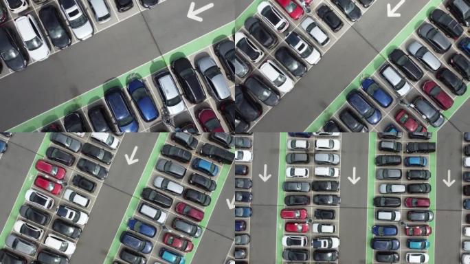 停车场建筑的高角度直下视图