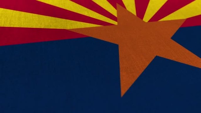 动画州亚利桑那州国旗动画库存视频纹理3d渲染-高度详细的织物图案和可循环
