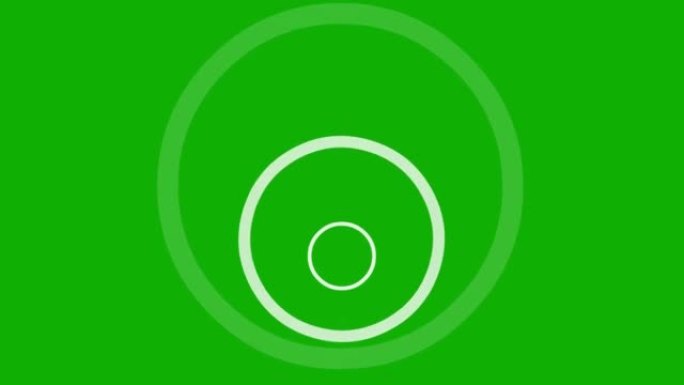 用绿色屏幕背景扩展白色圆圈运动图形