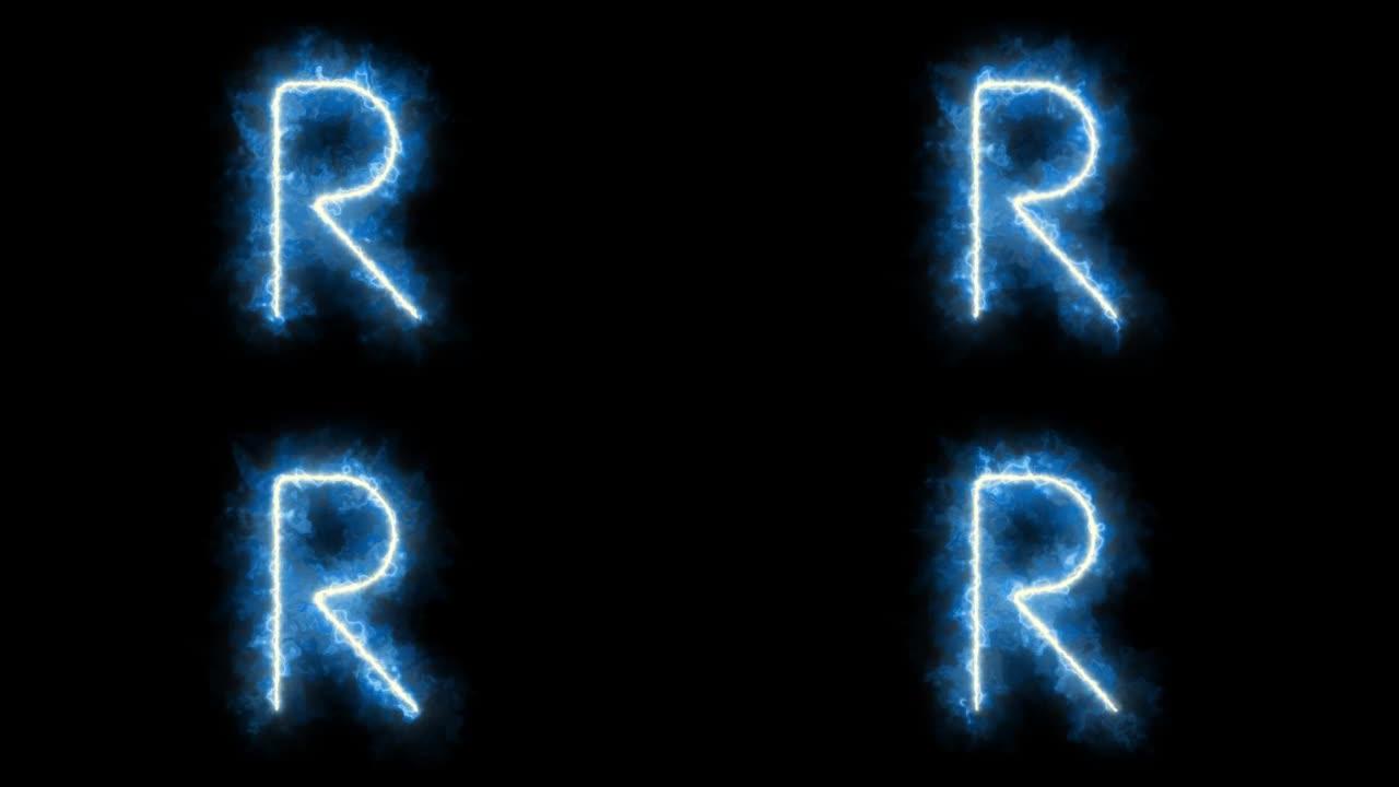 4k分辨率视频。字母表。火字母表。火焰字母表。绿色字母。蓝色字母。红色字母。股票视频
