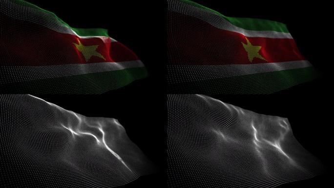 苏里南数字旗帜覆盖