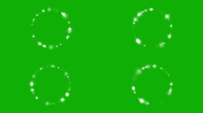 闪烁火花圆圈运动图形与绿屏背景