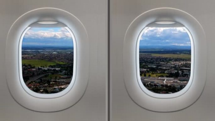从飞机窗口看澳大利亚墨尔本郊区