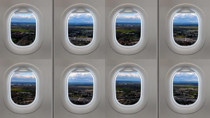 从飞机窗口看澳大利亚墨尔本郊区