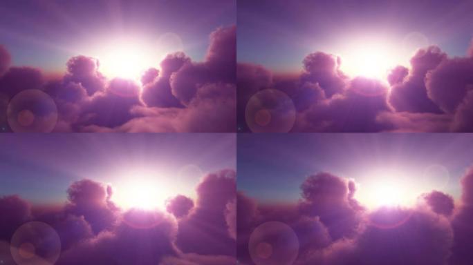 fly over sunset clouds 4k