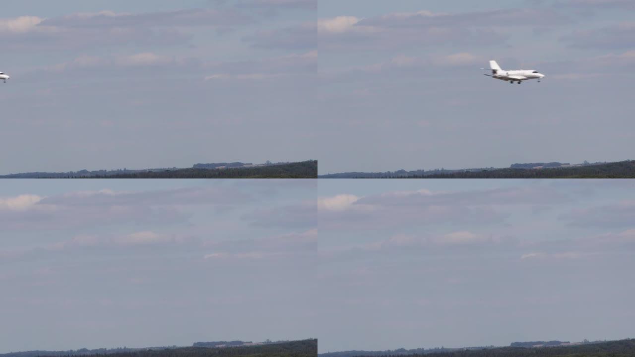 一架私人飞机即将降落4k 30fps视频