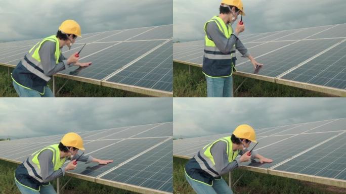 ํํYoung man engineer hand is checking cleanliness 