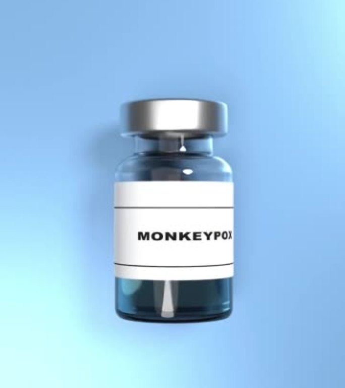 4k分辨率的蓝色背景垂直猴痘疫苗