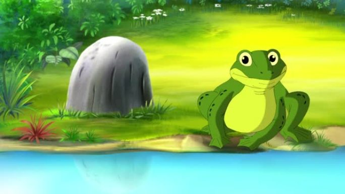 池塘边的绿色大青蛙