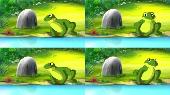 池塘边的绿色大青蛙