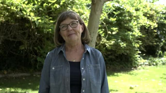 A Beautiful Middle Aged Women in Nature with a Hop