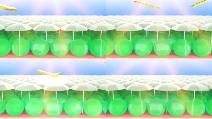 3d动画，护肤防紫外线，紫外线防护反射。护肤理念，保湿滋养肌肤，抗皱，抗衰老