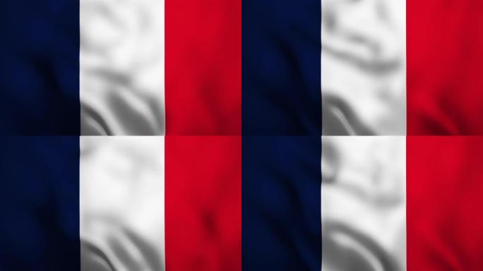 蒙太奇和教育用法国国旗的高度详细动画