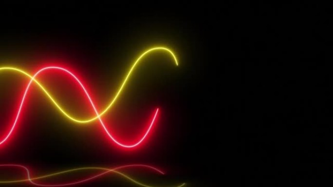 霓虹灯线波、光线、曲线效果、发光霓虹灯波、抽象背景、未来闪亮、能量形状概念、发光、图形、水平激光、火