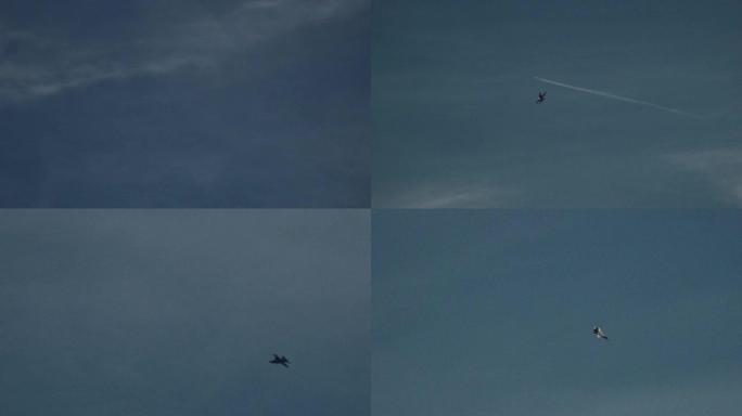 F-16战斗机飞过天空
