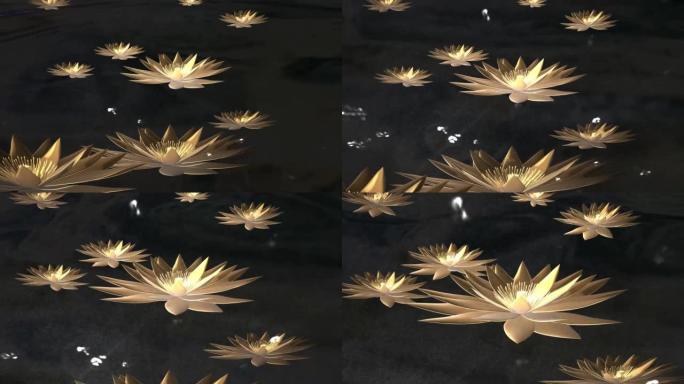 池塘里的3D金莲花
