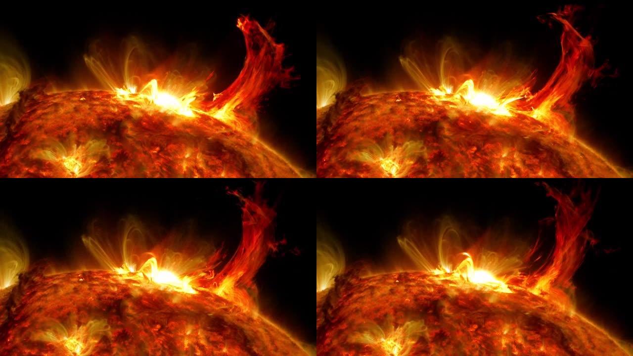 日冕物质抛射。太阳活动。
