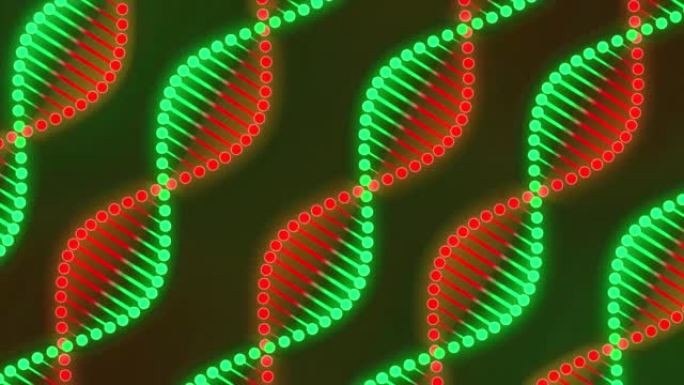 DNA旋转背景的数字动画，数字复合，科学和生物学，DNA和RNA细胞，4k抽象技术，连接线，电影广告