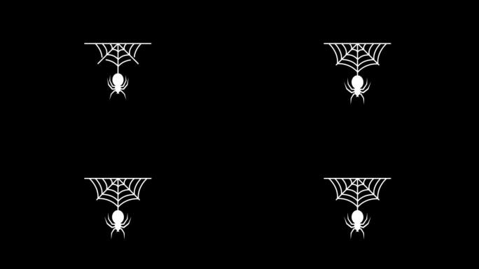 蜘蛛网上悬挂运动图形视频透明背景与阿尔法通道