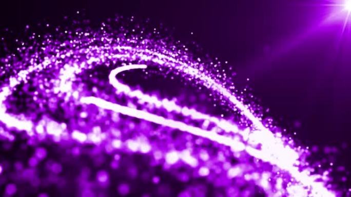 紫色股票视频中的抽象曲线或漩涡背景
