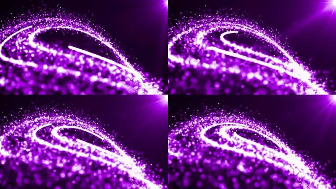 紫色股票视频中的抽象曲线或漩涡背景