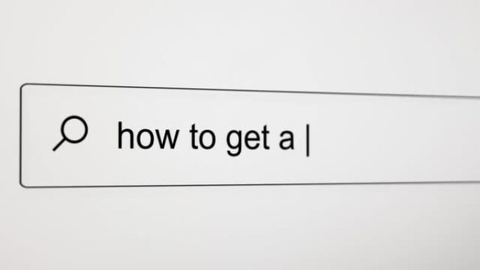 在PC屏幕上的Internet搜索引擎Web浏览器中搜索 “如何获得英国签证？”。4k分辨率。