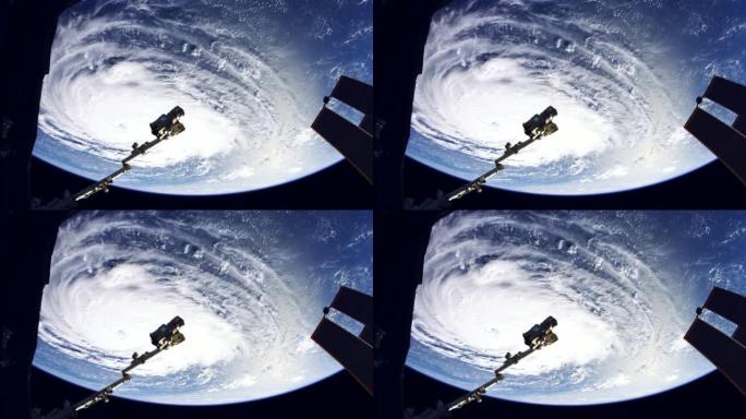 地球上的飓风。卫星视图。从空间看