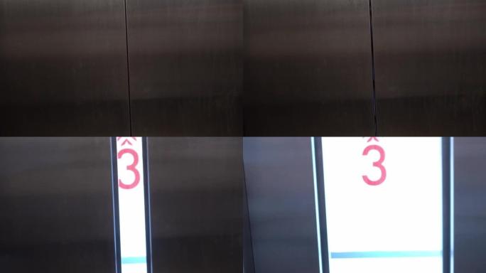 电梯门在3楼自动打开。