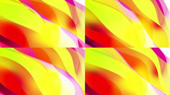 抽象黄色和红色七彩无缝液体线动画背景