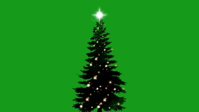 闪亮的圣诞树绿色屏幕运动图形