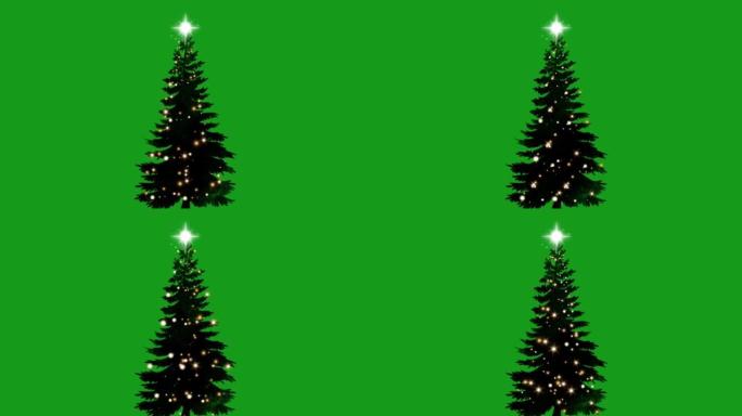 闪亮的圣诞树绿色屏幕运动图形