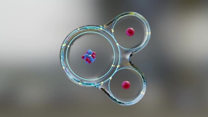 极性分子，水。水分子或H2O由两个氢原子和一个氧原子，电荷的永久极，外电子壳，范德华力，3d渲染组成
