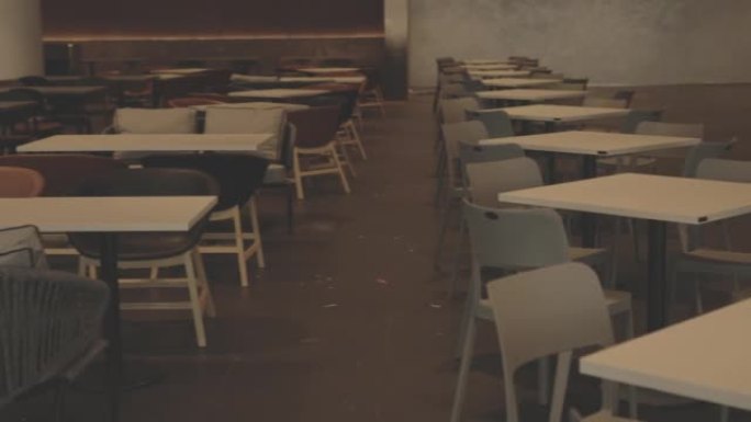 餐厅库存视频中的空桌椅-库存视频