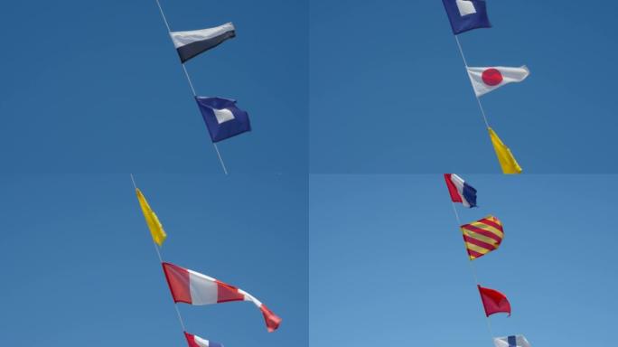 爱沙尼亚的小旗在绳子上飘扬