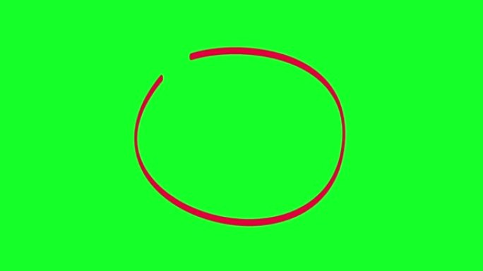 绿屏手绘红圈动画