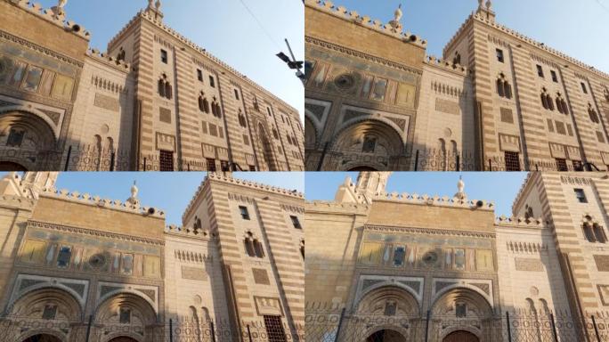伊斯兰开罗历史宗教结构的外观，爱资哈尔清真寺
