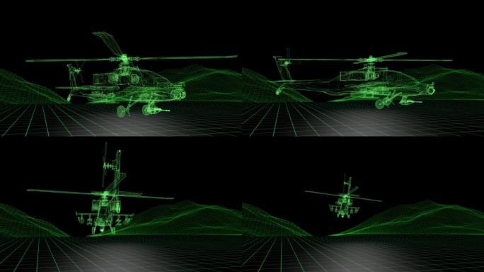 模拟起飞军用直升机