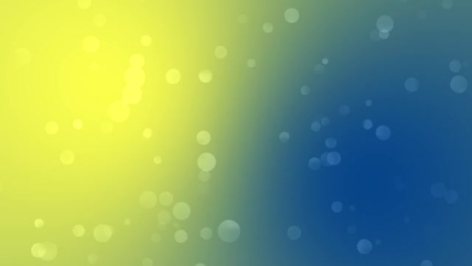 磁性蓝色和香蕉捣碎bokeh渐变背景循环运动。移动泡泡彩色模糊动画。具有柔和色彩过渡的浮动圆圈。唤起