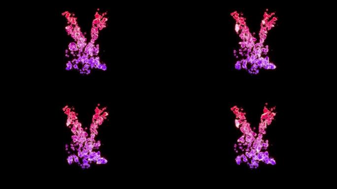 花式红色和紫色魅力宝石字体-日元符号，孤立循环视频