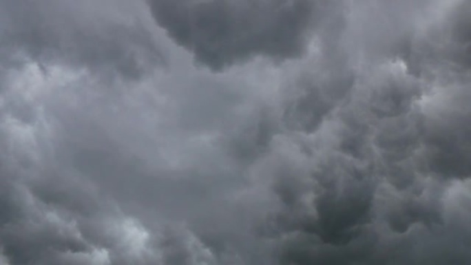 暴风雨前阴暗的天空背景。可怕的云景预示着大雨，雷声和灾难。恶劣天气的自然戏剧性场景。