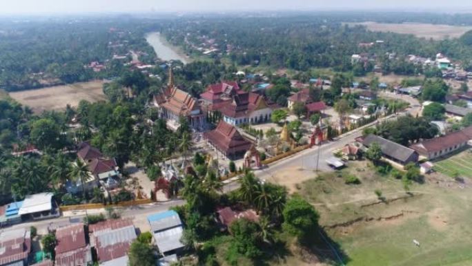 Aerial shot of the Wat Keo area in the northern pa