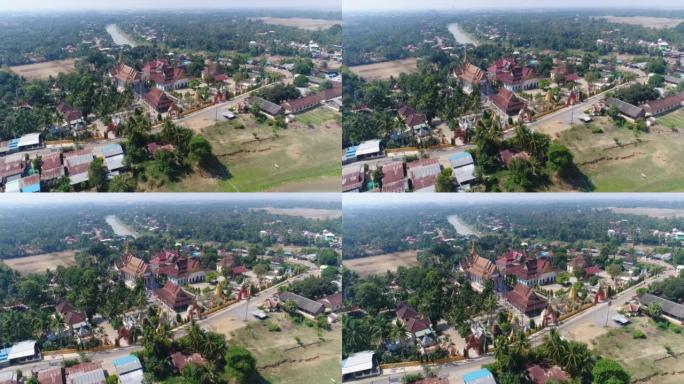 Aerial shot of the Wat Keo area in the northern pa