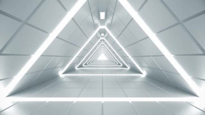 3D环形三角形背景走廊