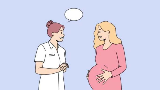 医生与孕妇交谈