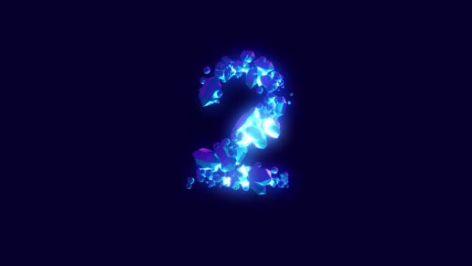 神奇的蓝色钻石或冰晶字母-2号，孤立循环视频