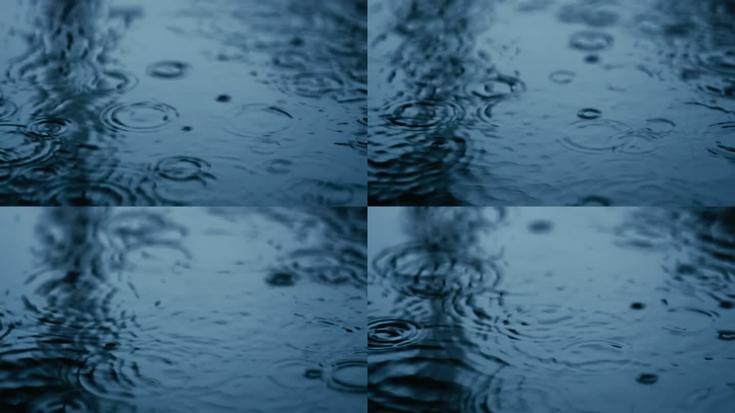 下雨水慢镜头4K实拍